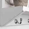 Carved Wooden Wall Shelf and Coat Rack – White (24”)